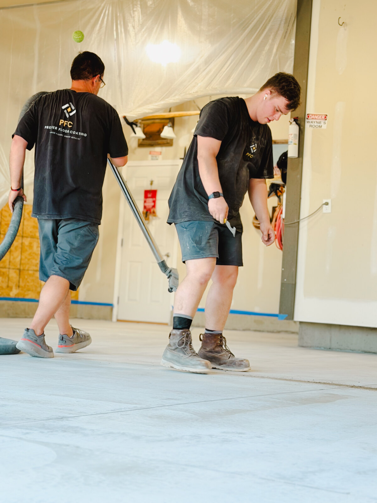 Commercial floor coating installation